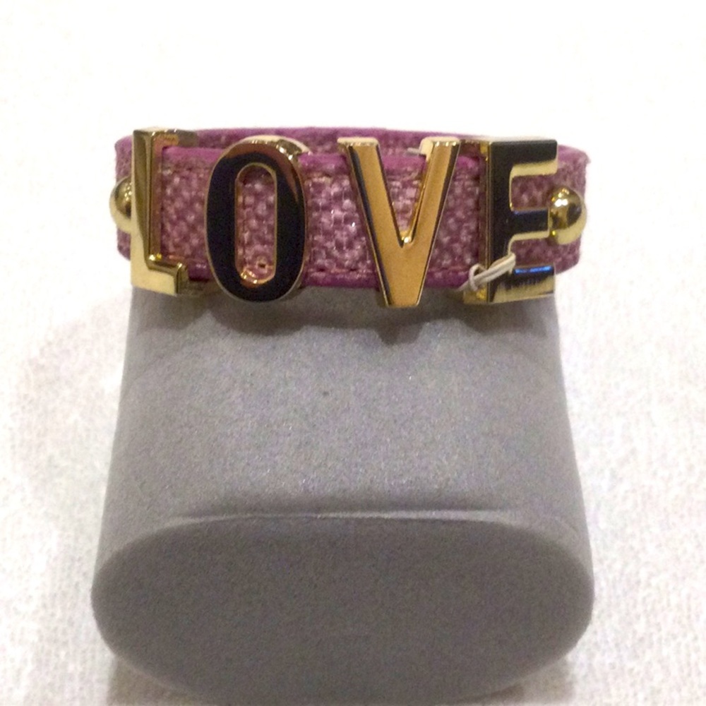BCBG gold and pink LOVE bracelet